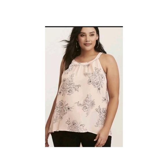 torrid Tops - Torrid Blush Floral High Low Georgette Goddess Tank size 3 3X